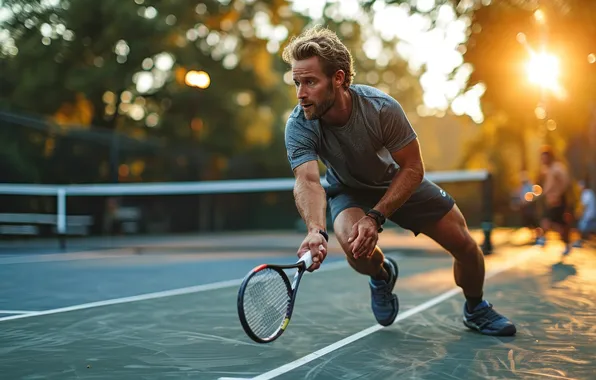 The sun, Sport, Male, Tennis, Racket, Digital art, AI art, The Art of Artificial Intelligence