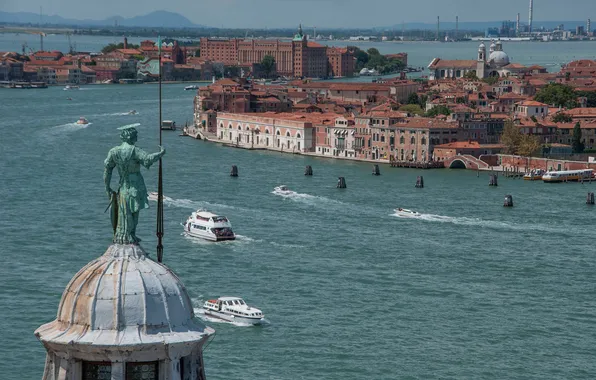Landscape, ship, home, Italy, Venice, channel