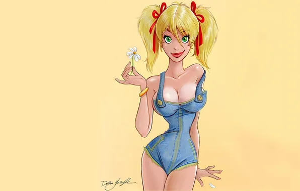 Picture girl, sexy, legs, boobs, jeans, blonde, Mandy, Dean Yeagle