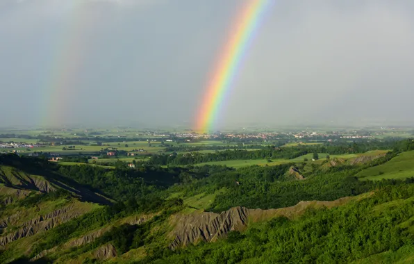 Picture landscape, rainbow, Italy, Bologna, Bologna, Settefonti, Ozzano dell'emilia