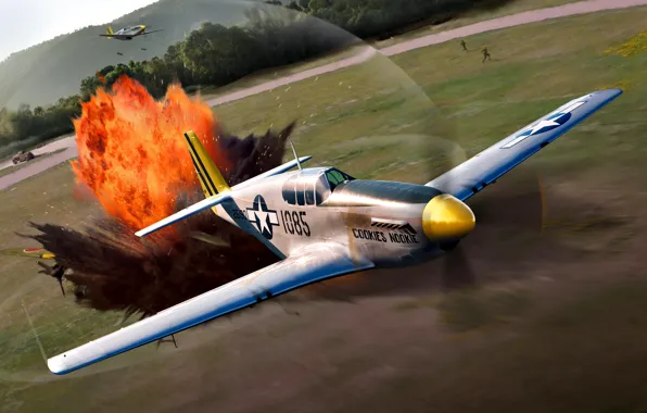 Mustang, The explosion, P-51, WWII, P-51C, 311th FG, 10th Air Force, 530th FS