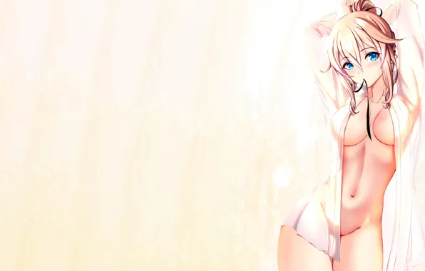 Girl, sexy, boobs, anime, blue eyes, beautiful, short hair, pretty