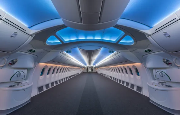 Picture plane interior, Boeing 787, Dreamliner