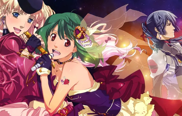 Girls, guy, Macross Frontier