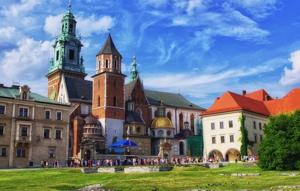 Picture the sky, yard, Poland, Palace, Krakow, Wawel, Royal castle