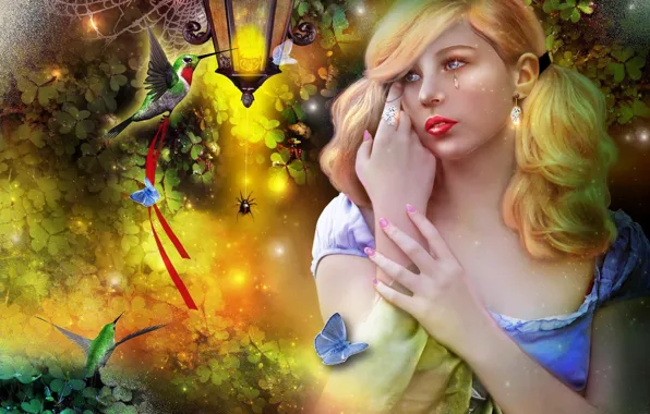 Girl, beauty, crying