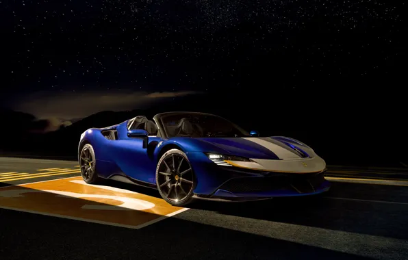Blue, Car, Ferrari SF90 Spider Trim Fiorano