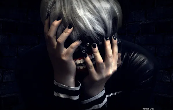 Anime, hands, mask, guy, cosplay, Tokyo Ghoul, The Kaneko Ken