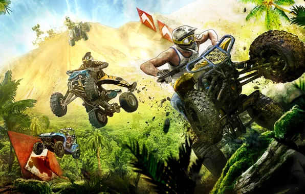 Picture forest, race, sport, ATV, Mad Riders