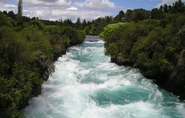 River, nature, stormy