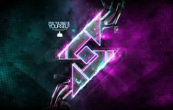 Digital, style, art, background, thunder, stay the king of yourself