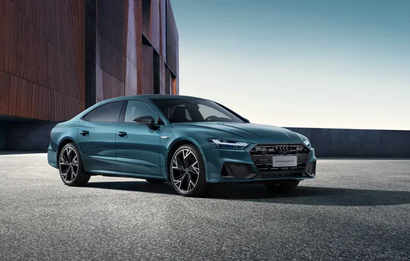 Auto, the sky, asphalt, audi, Shine, turquoise, sky, sedan