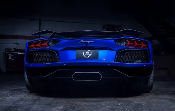 Picture Lamborghini, Blue, Matte, LP700-4, Aventador, Supercar, Spoiler, Rear