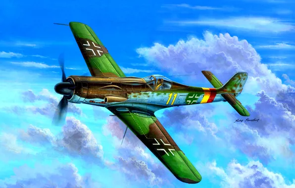 Picture multipurpose, fighter-bomber, Luftwaffe, Focke-Wulf, The Third Reich, Ta.152C, medium