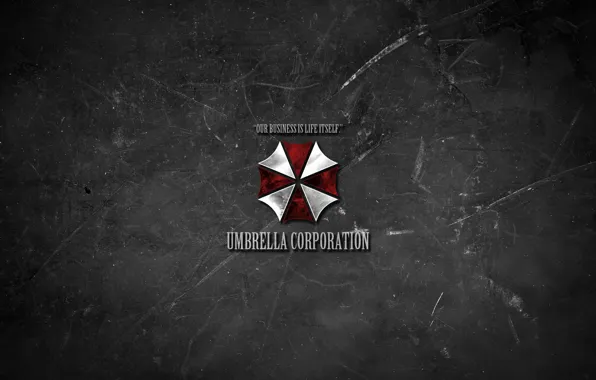 Picture minimalism, texture, umbrella, Logo, Resident evil, Resident Evil, Umbrella, slogan