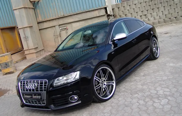 Audi, tuning, black, 2010, drives