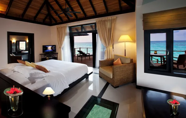 Picture design, style, interior, The Maldives, living space, water Villa