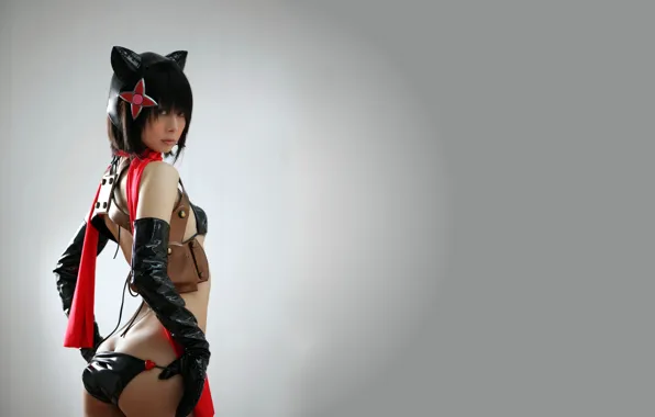 Girl, Sexy, Anime, Asian, Model, Cosplay, Iiniku Ushijima, Nekomimi