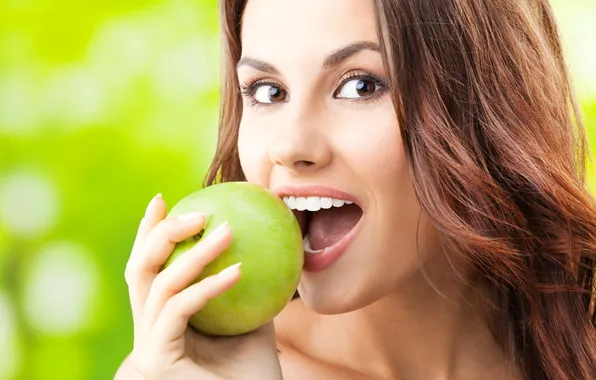 Face, smile, apples, appetite