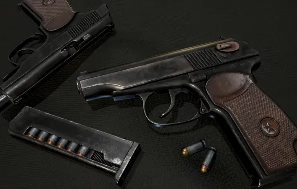 Picture gun, gun, render, Rendering, Makarov, the Makarov pistol, makarov