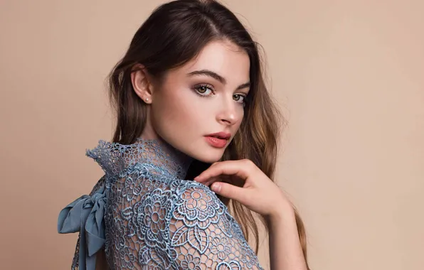 Girl, model, pretty, face, brunette, pose, make up, Tiarnie Coupland