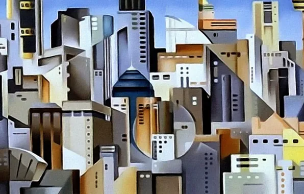 Picture abstraction, the city, figure, home, picture