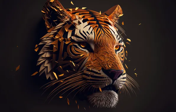 Picture animals, tiger, art, muzzle