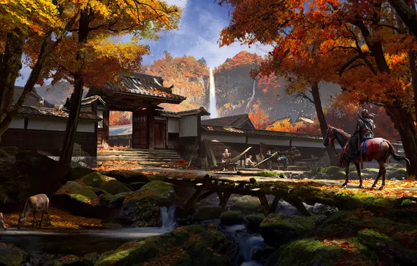 Forest, the game, Japan, art, samurai, the creed of the assassins, game art, dojo
