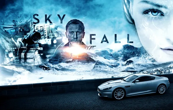 Picture poster, Daniel Craig, James Bond, Daniel Craig, Skyfall, Coordinates Skayfoll
