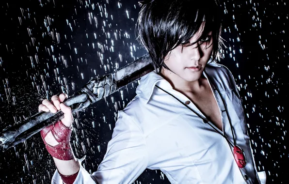 Weapons, rain, the game, guy, cosplay, Hero Warz