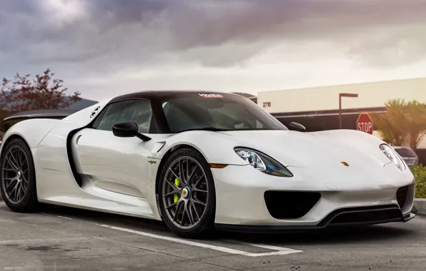 Picture Porsche, white, Spyder, 918