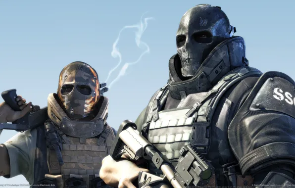 Soldiers, mask, army of two