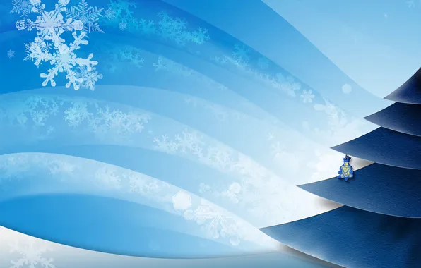 Snowflakes, tree, Christmas decoration