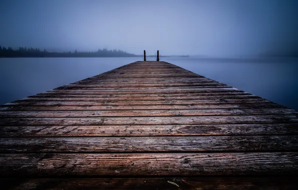 Landscape, bridge, lake