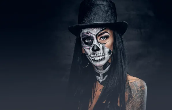 Picture woman, look, female, makeup, day of the dead