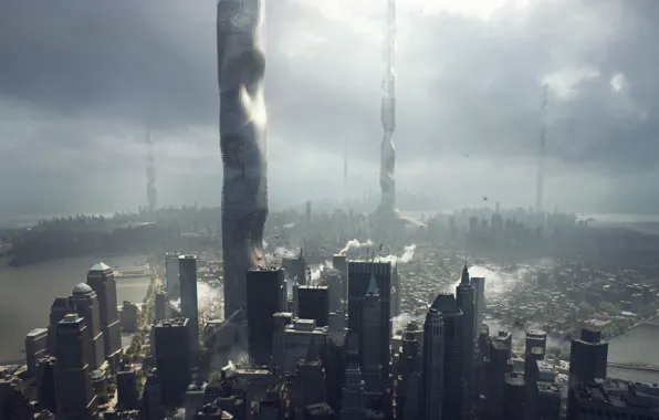 The city, building, home, tower, skyscrapers, final, infestant