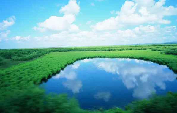 The sky, lake, oragene