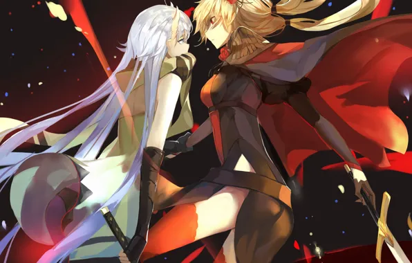 Girls, art, the battle, pixiv fantasia