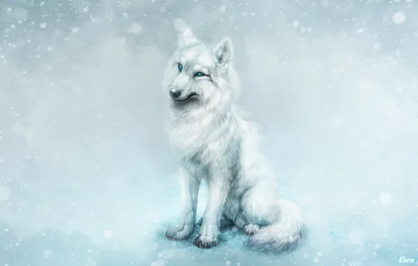 Winter, Snow, Style, Wolf, Beast, Art, Art, Winter