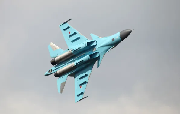 Bottom view, bomber, the Russian air force, FULLBACK, SU-34