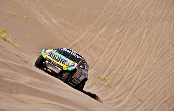 Sand, Auto, Sport, Traces, Race, Renault, Lights, Dakar