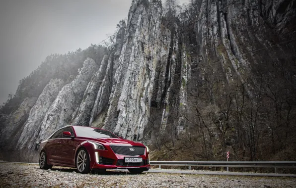 Mountains, tower, cadillac, moutain, cts-v, ingushetia, cadillac cts, cadillac cts-v