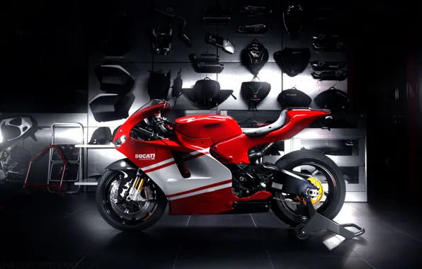 Picture red, Ducati, sportbike, profile, sport bike, Desmosedici