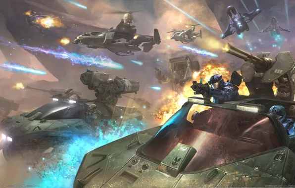 Future, weapons, arrows, explosions, ships, gun, battle, future