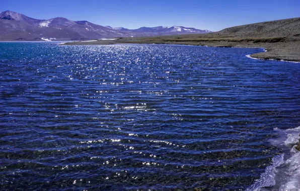 Mountains, lake, Tibet