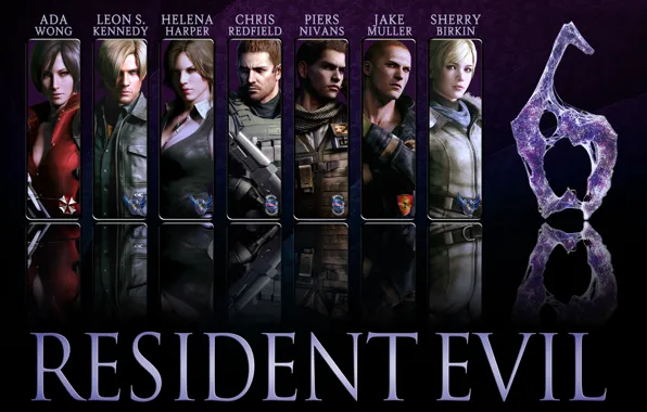 Picture game, Resident Evil, Resident Evil 6, Leon Scott Kennedy, Helena Harper, Chris Redfield, Jake, Sherry …