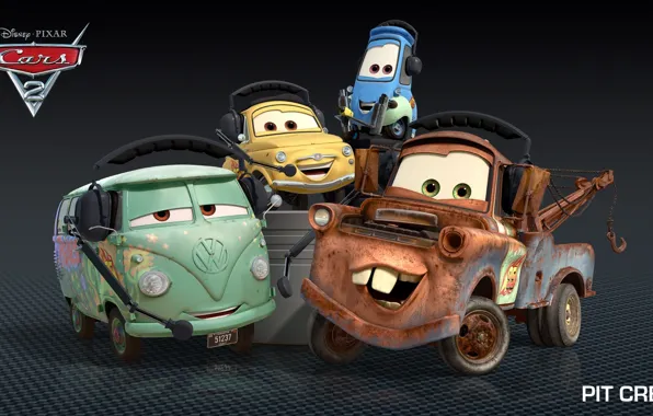 Picture cartoon, cars, pixar, disney, pit crew