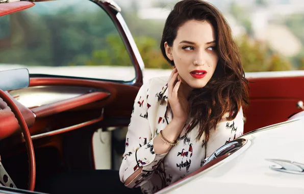 Makeup, actress, brunette, hairstyle, photographer, car, journal, photoshoot