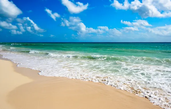 Sand, sea, wave, beach, summer, the sky, shore, summer