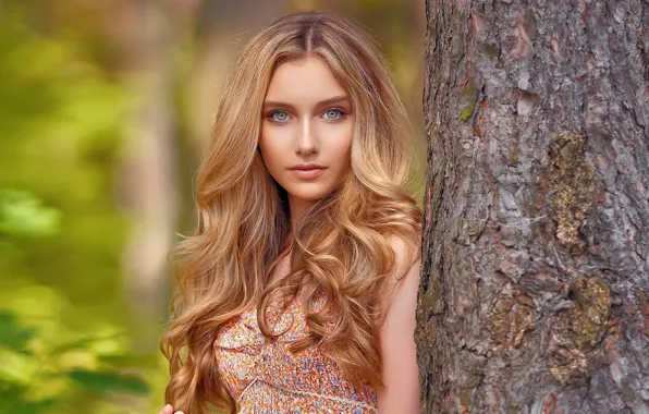 Look, girl, nature, model, hair, roses, lips, beauty